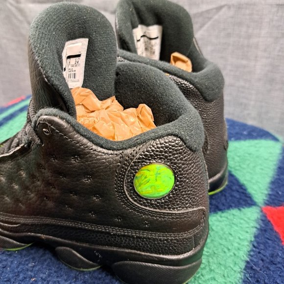 %Nike Air Jordan 13 Retro Altitude Green BG Black Size Boys 6 Y / AJ25 main image 9